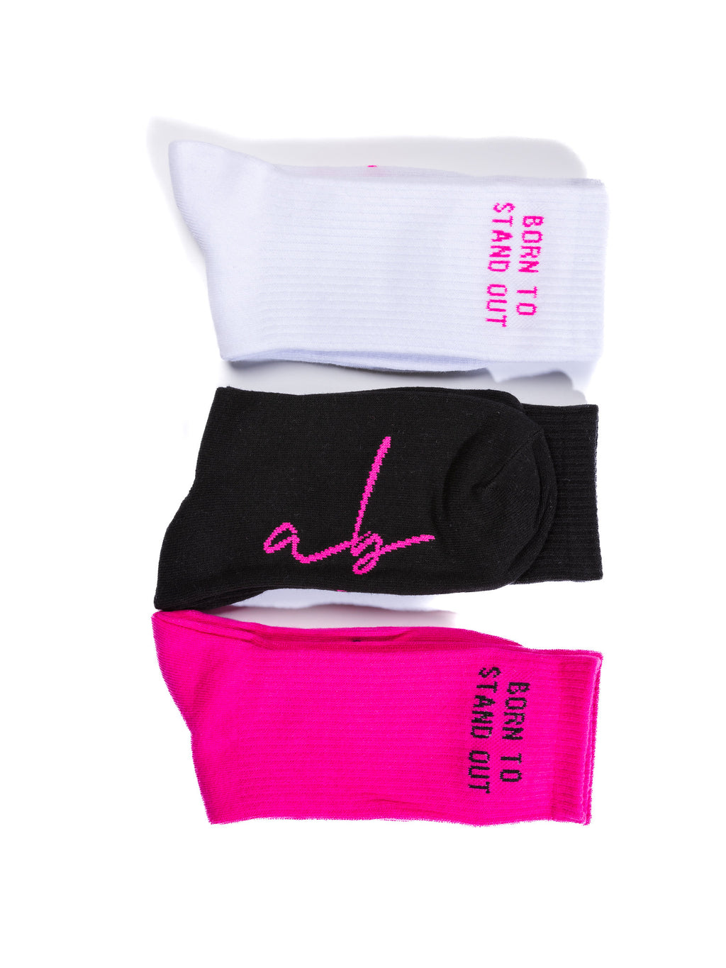 3-Pack Sokken – Zwart, Wit & Roze