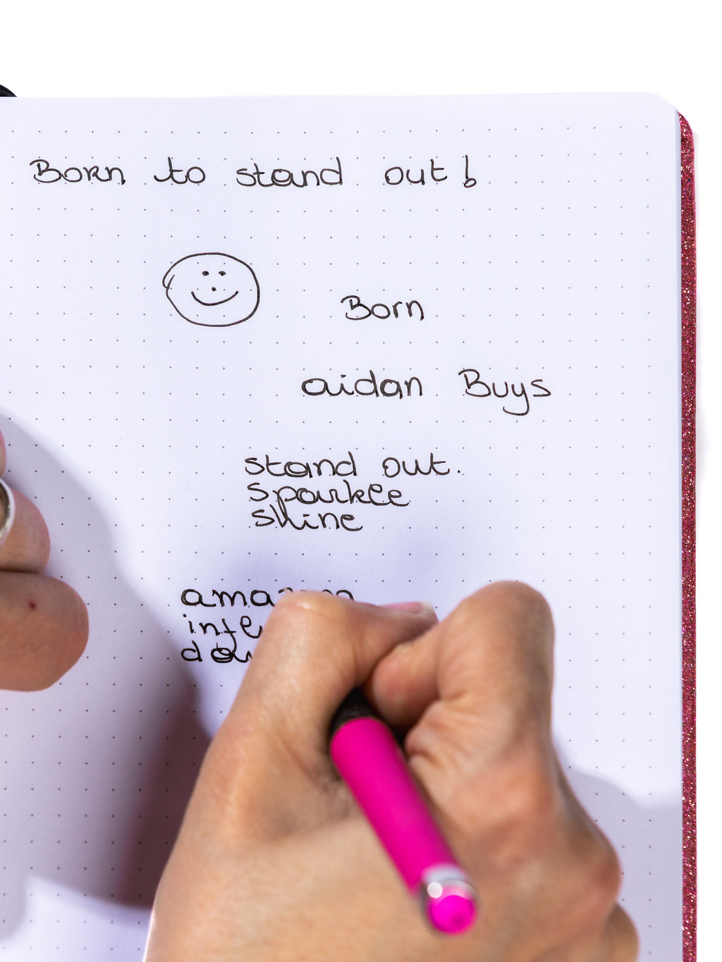 Aidan Buys Sparkle Journal – Pink Glitter