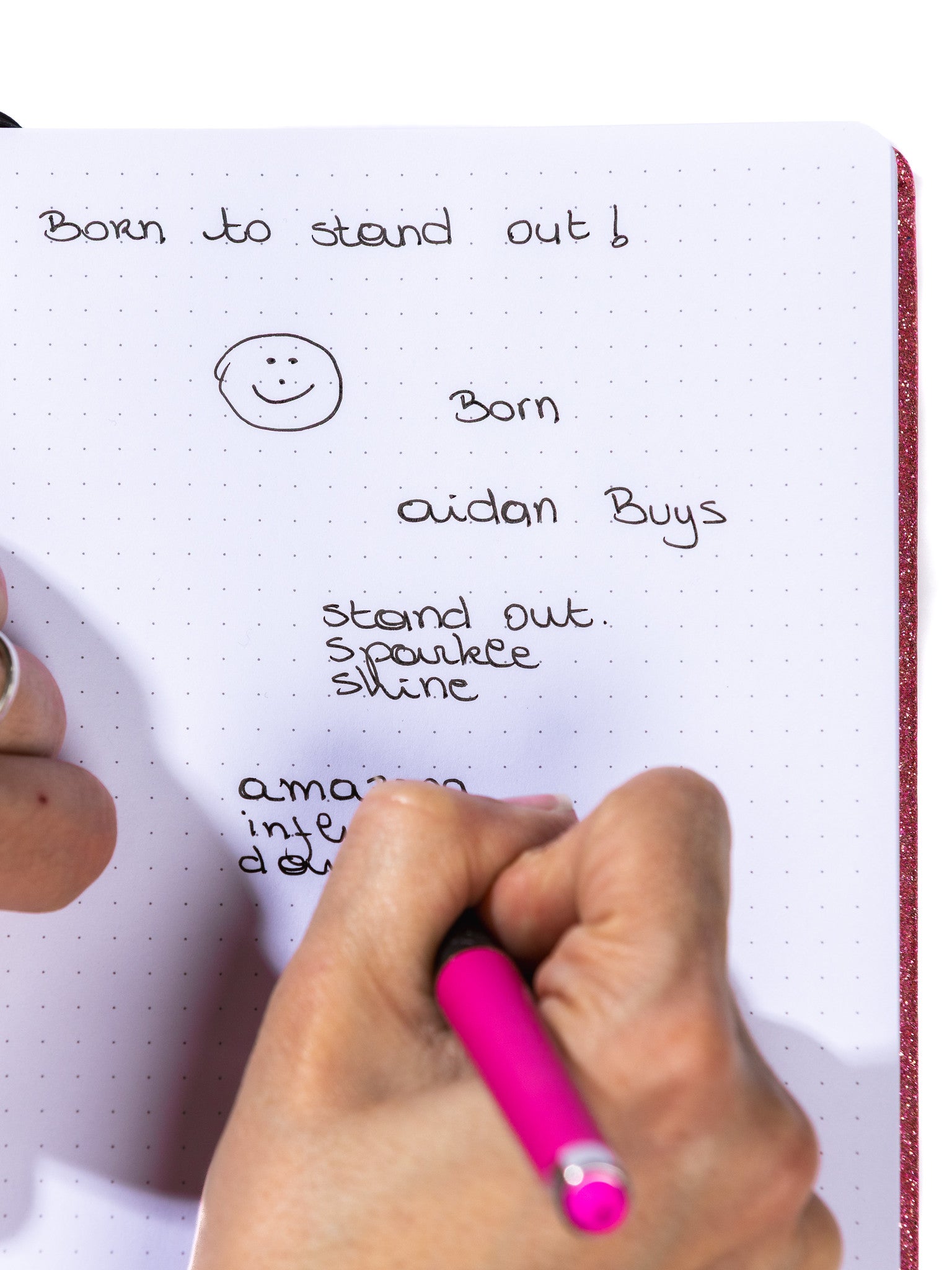 Aidan Buys Sparkle Journal – Pink Glitter