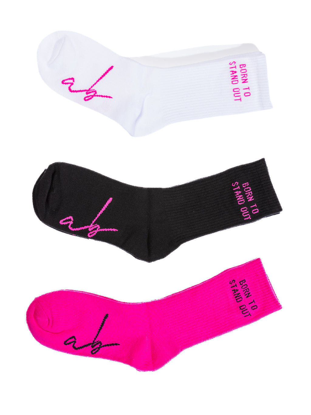 3-Pack Sokken – Zwart, Wit & Roze