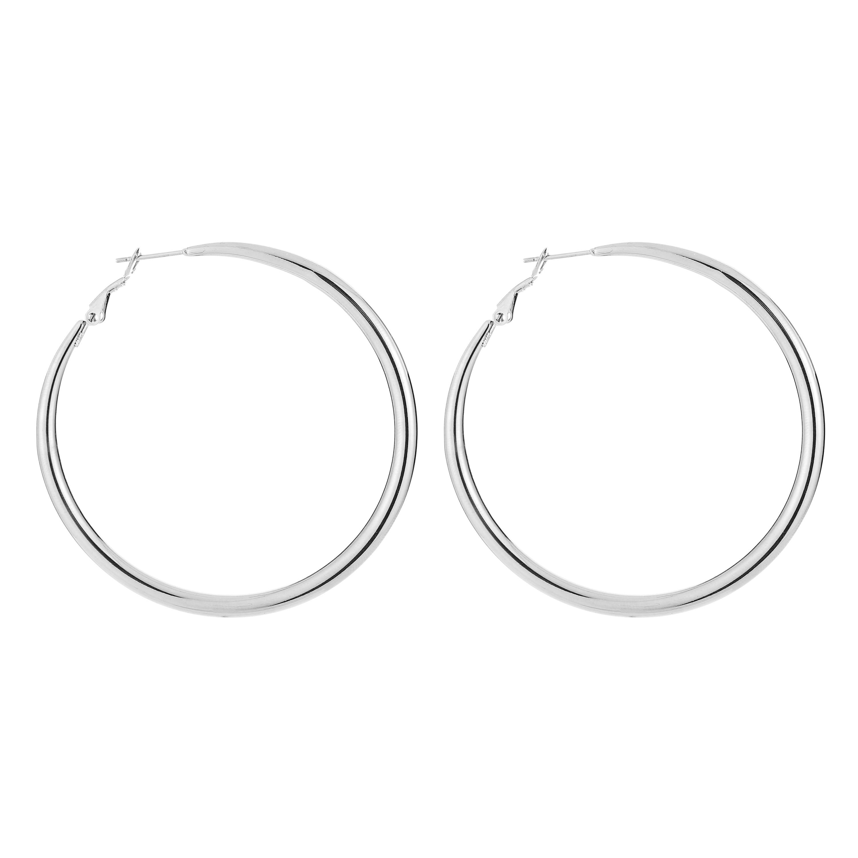 Hoops oorbellen Silver
