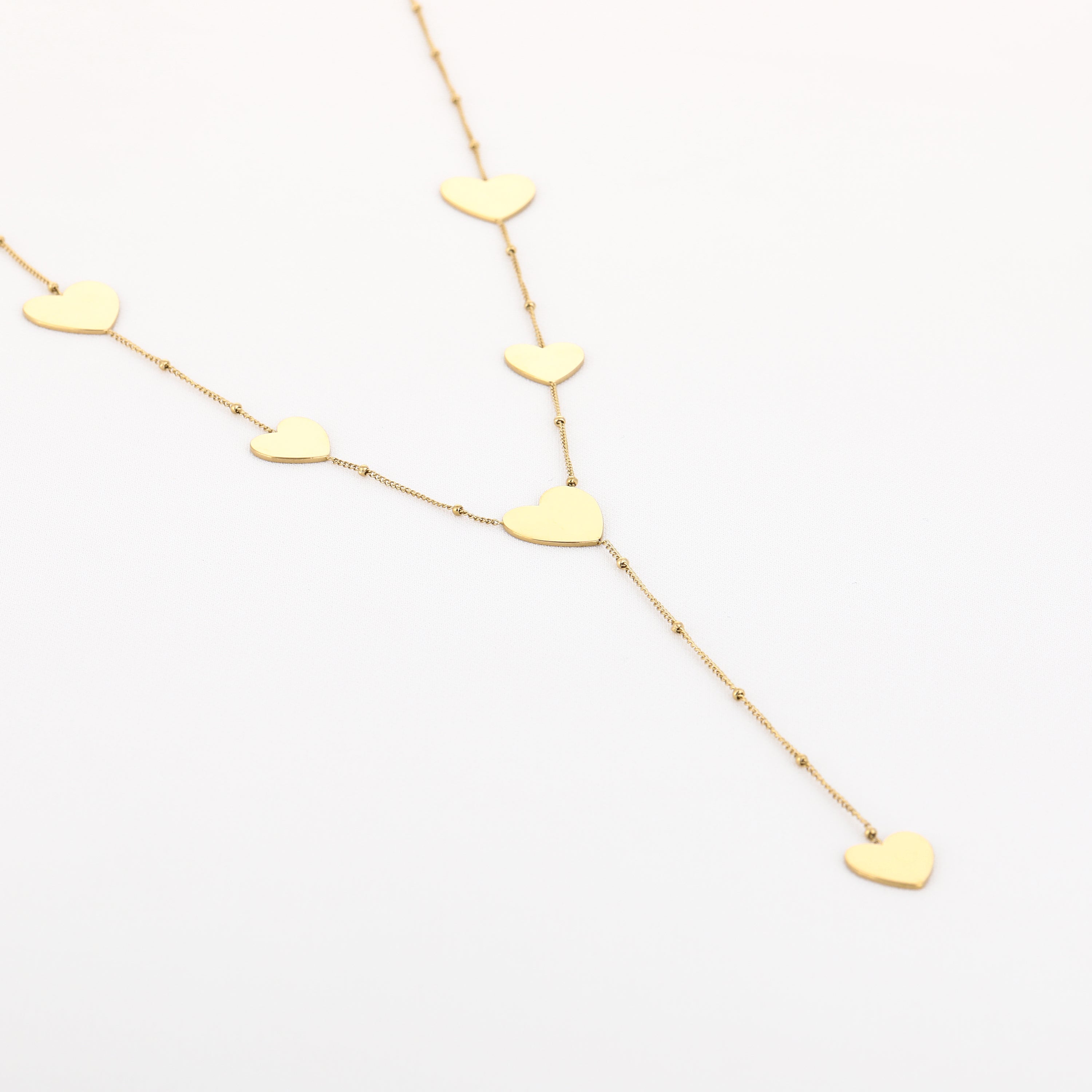 Y ketting met hartjes