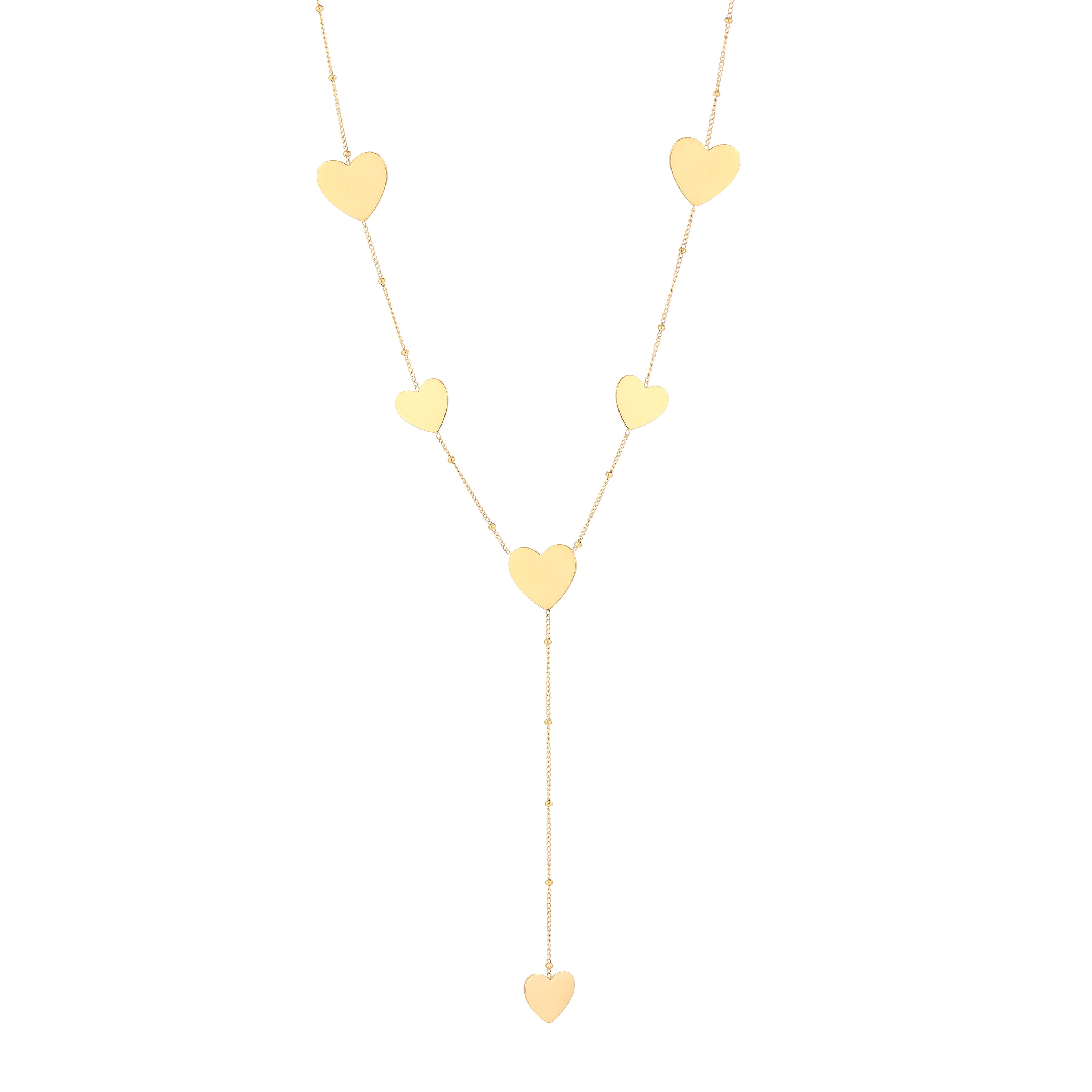 Y ketting met hartjes