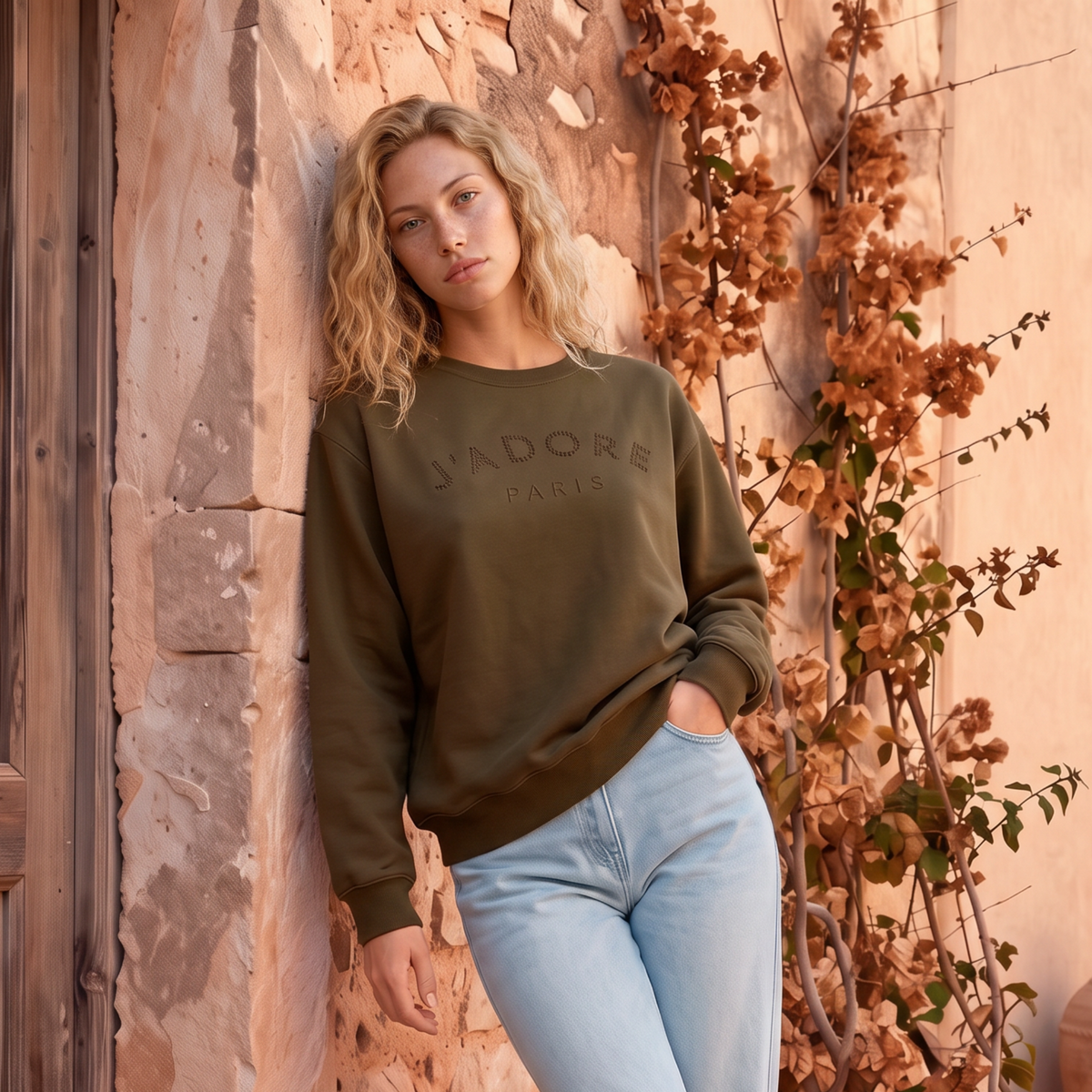 J’Adore Cotton Crew – Khaki