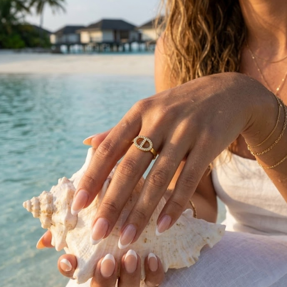 Ocean Link Ring – Gold ✨