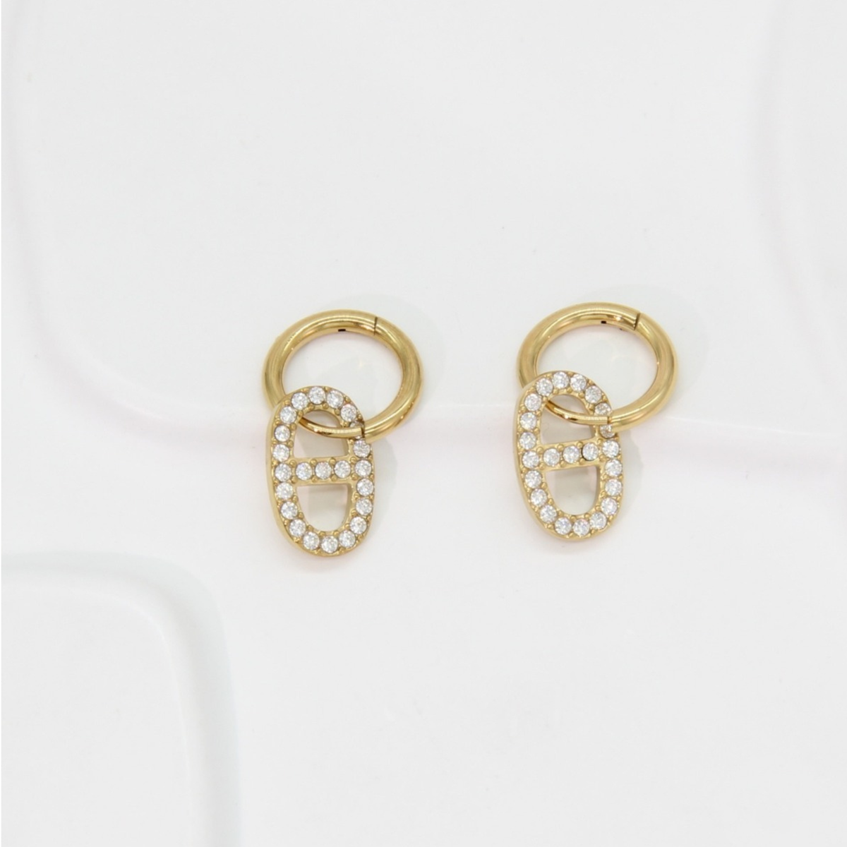Sparkle Link Earrings – Gold ✨