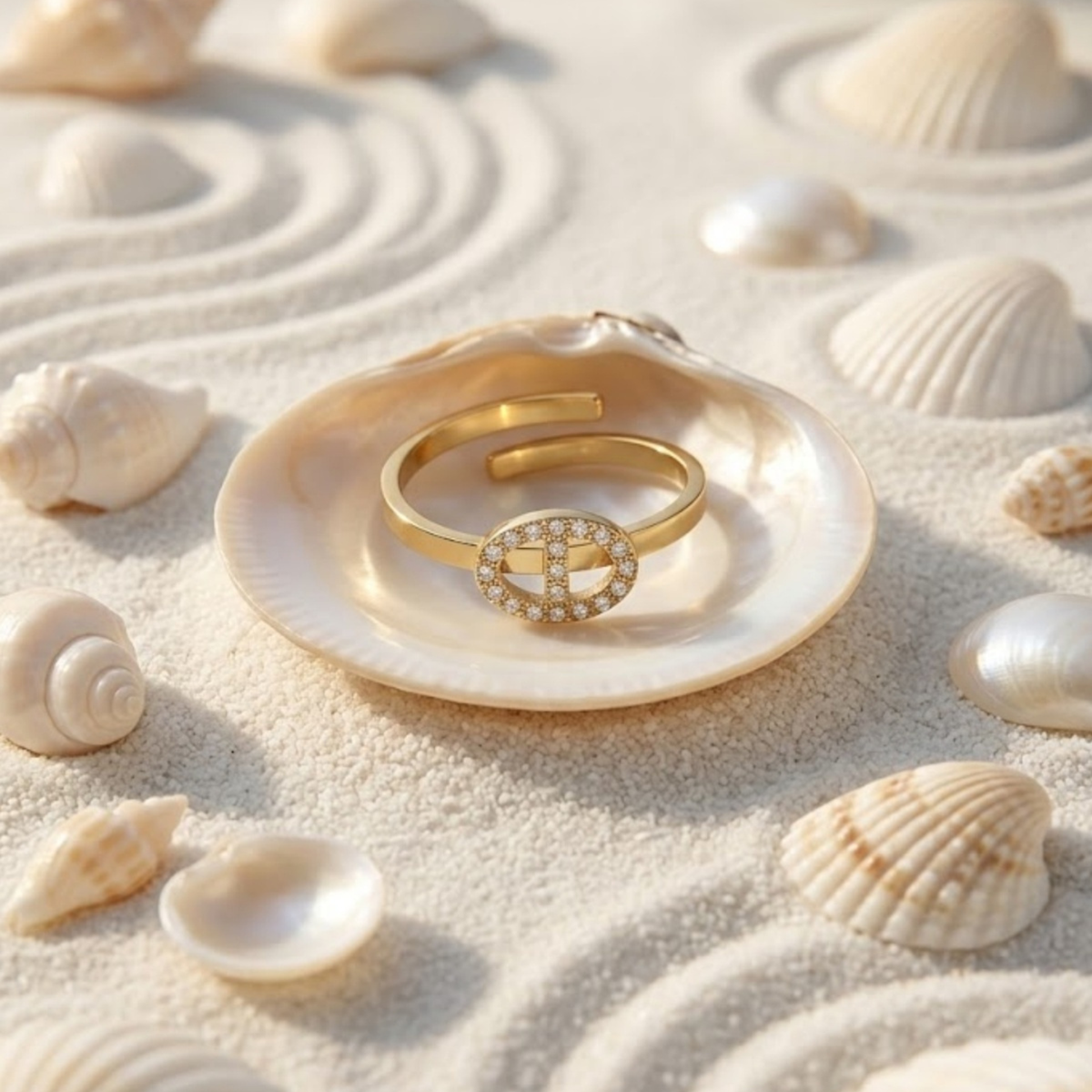 Ocean Link Ring – Gold ✨