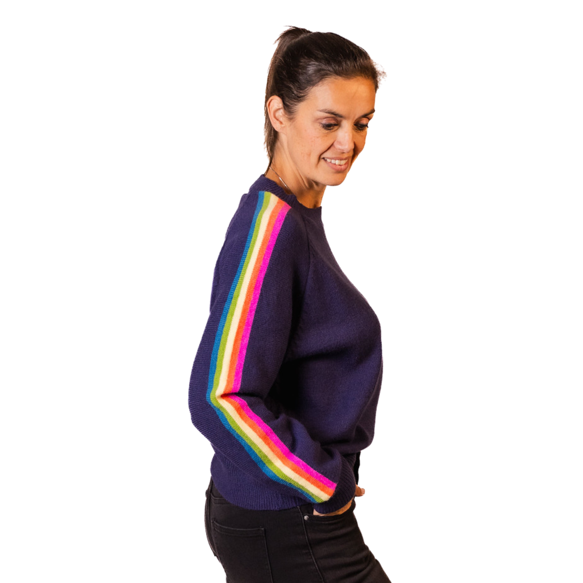 Signature Stripe Knit – Navy🌈