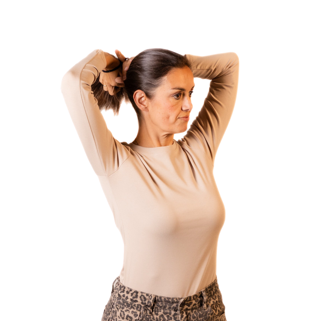 Mila Basic Longsleeve – Ronde hals – Taupe
