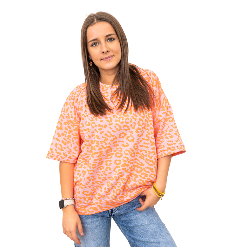 Neon Leopard T-shirt - Orange