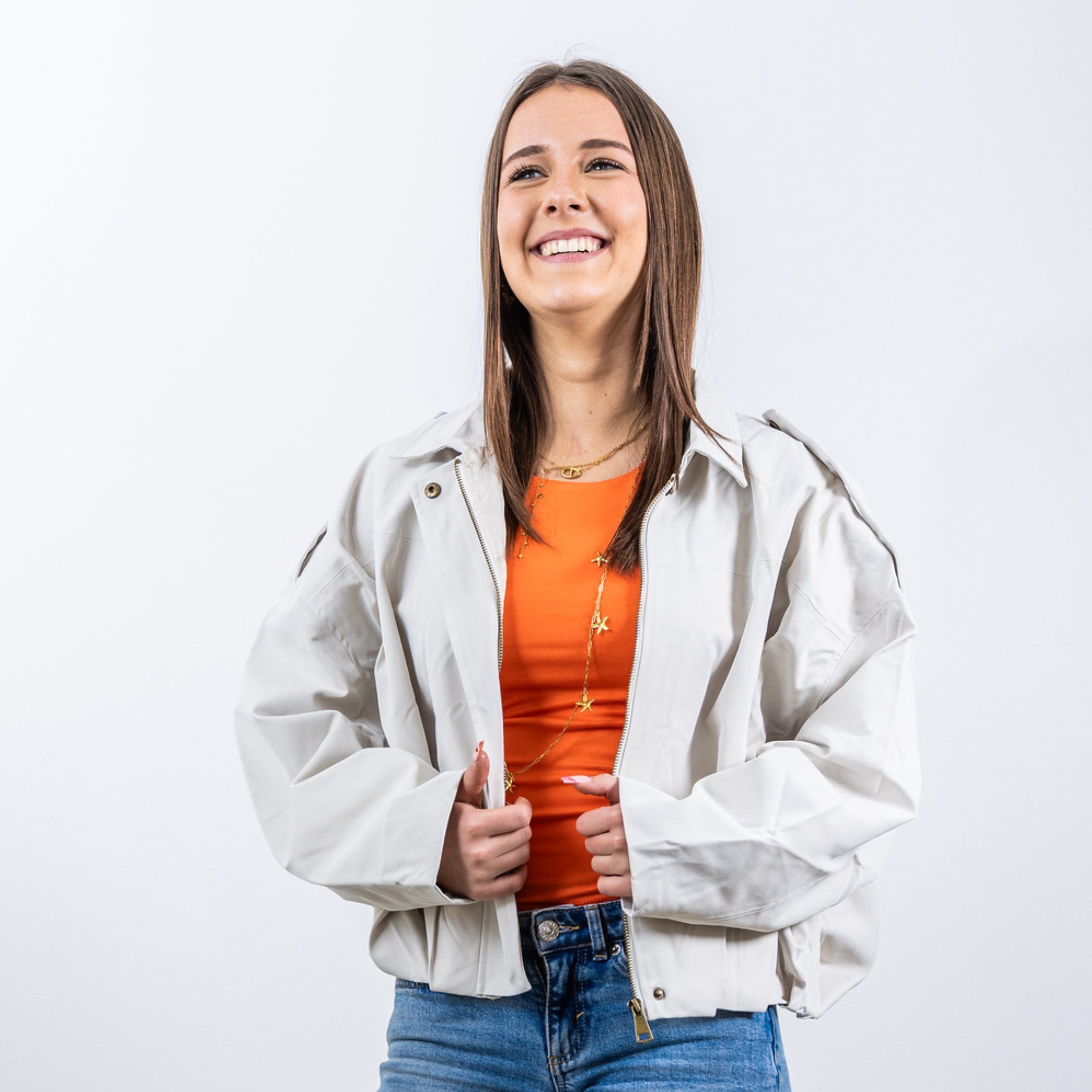 Beige Cropped Jacket