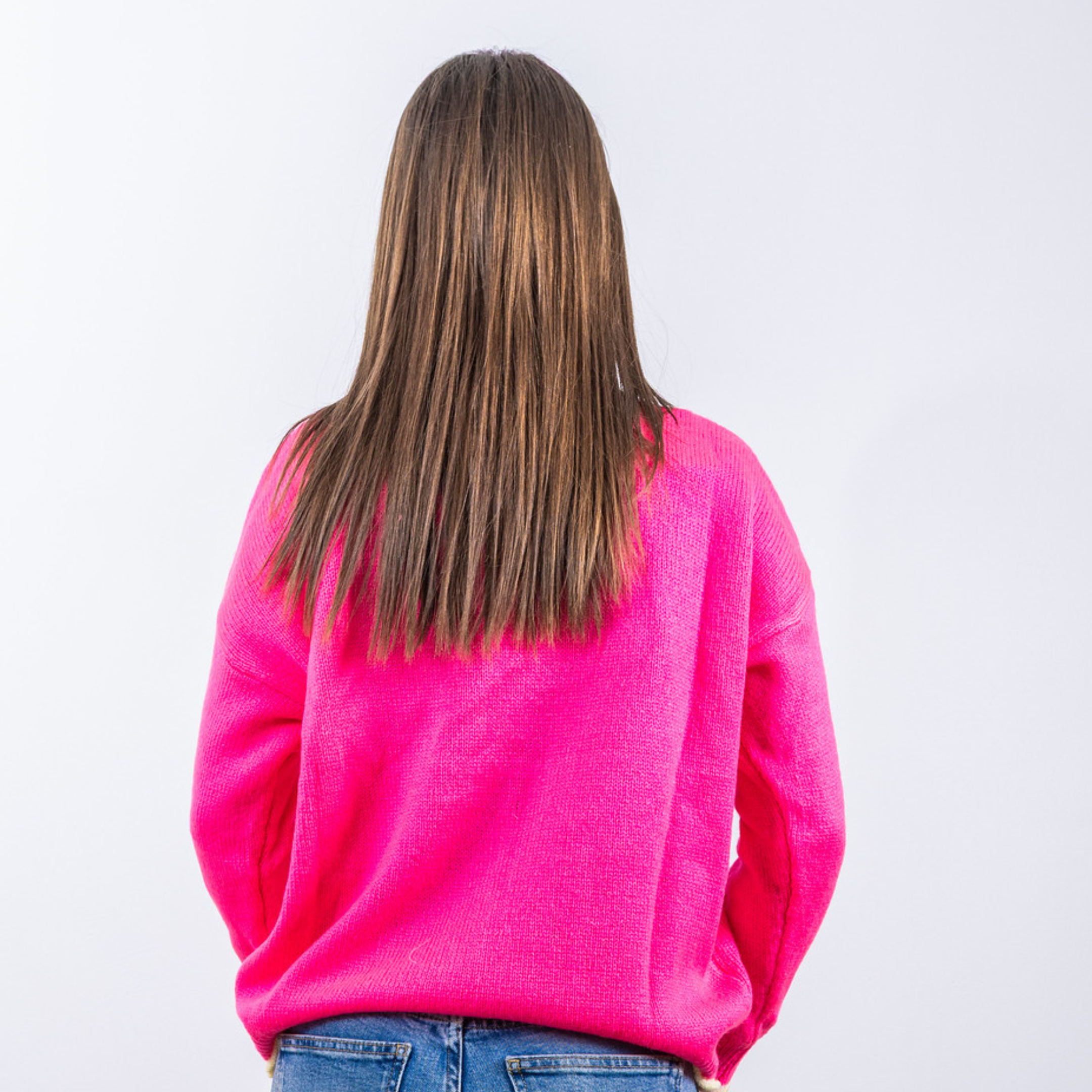 Crème de la Crème Sweater – Neon Pink