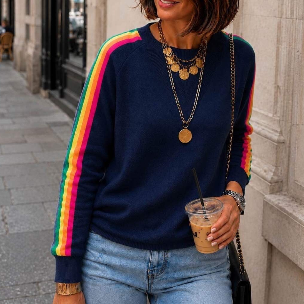 Signature Stripe Knit – Navy🌈