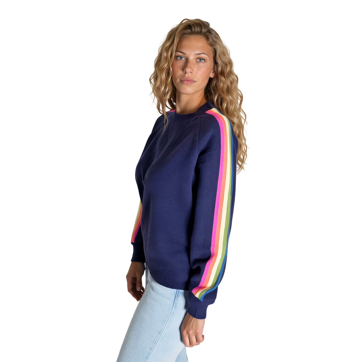 Signature Stripe Knit – Navy🌈
