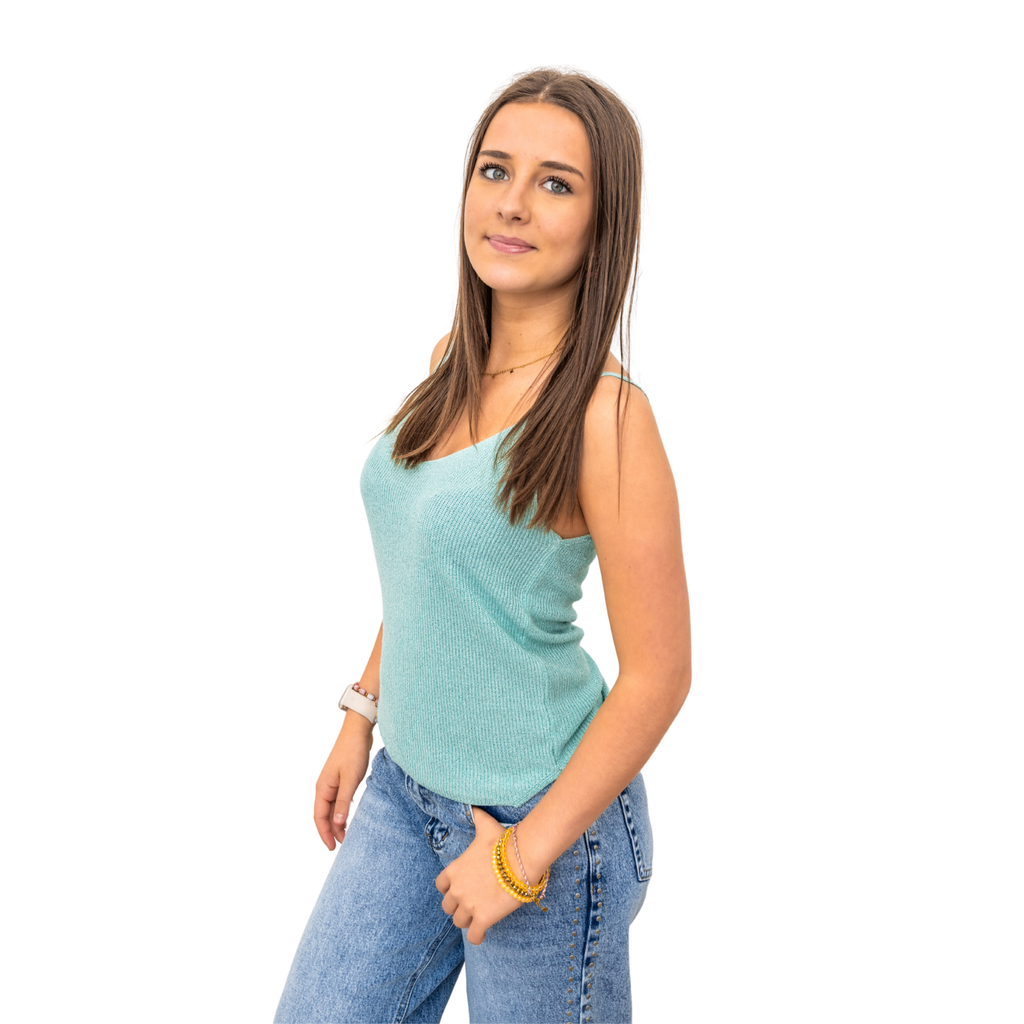 Shimmery Summer Top – Turquoise