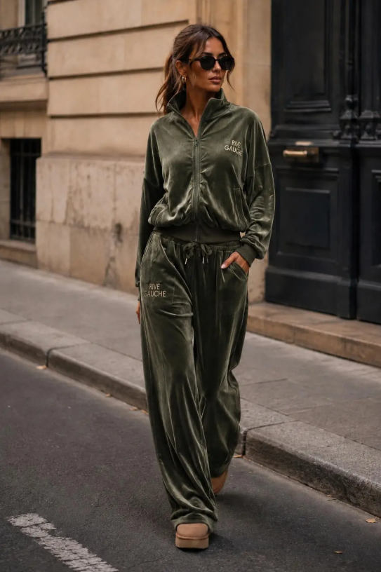 Velvet Vibe Set – Khaki