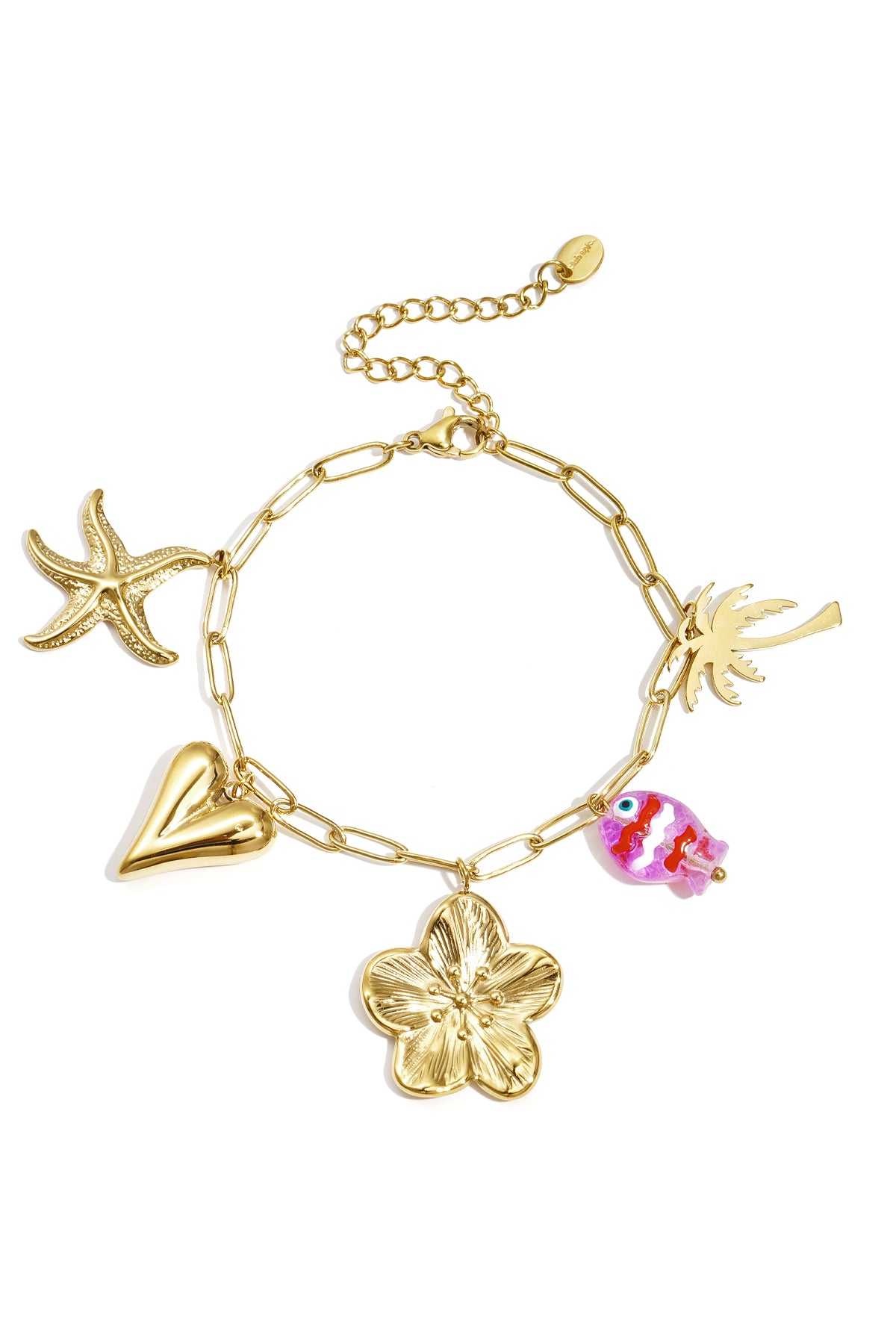 Pink flower bracelet