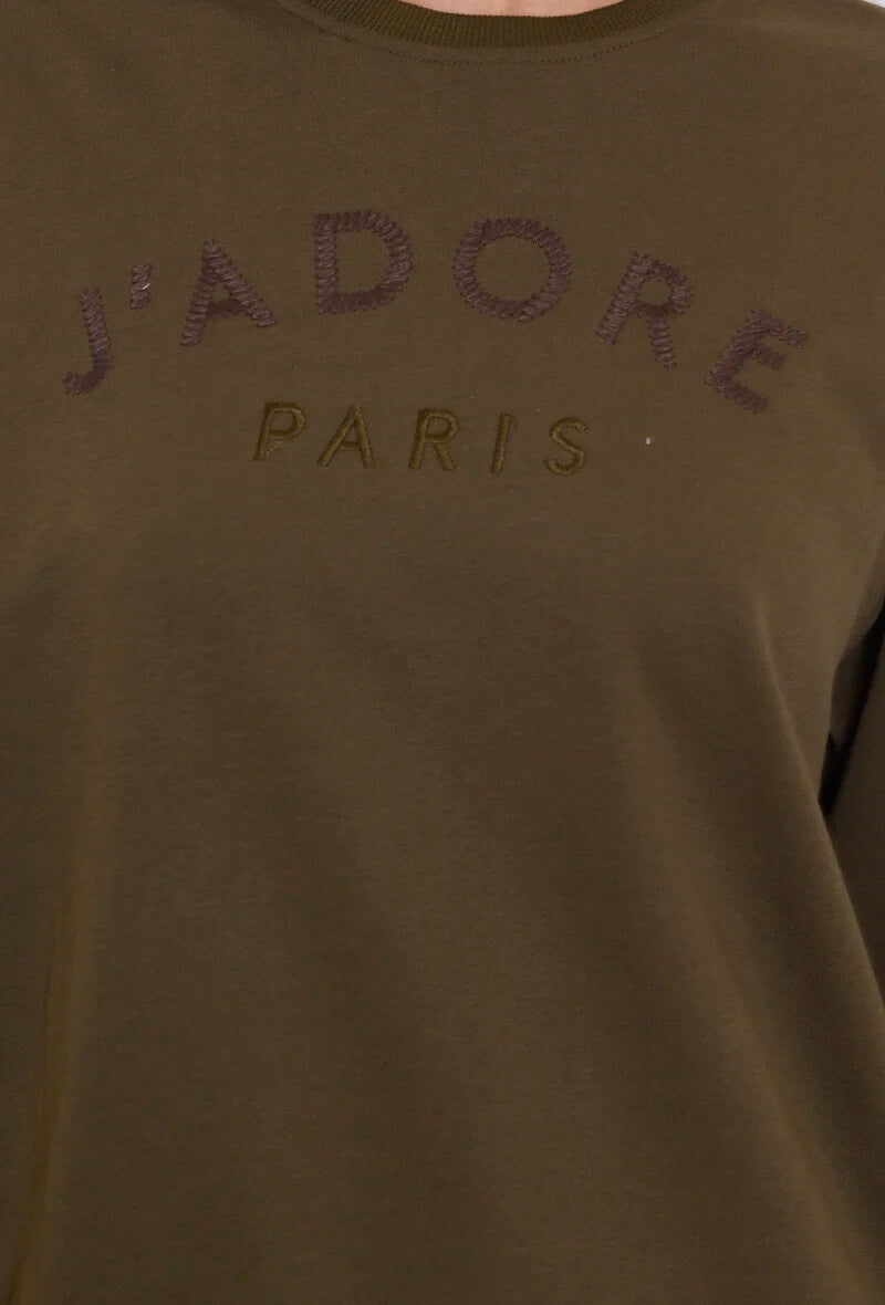 J’Adore Cotton Crew – Kaki