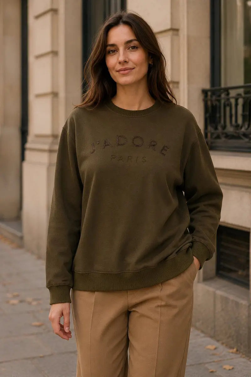 J’Adore Cotton Crew – Kaki