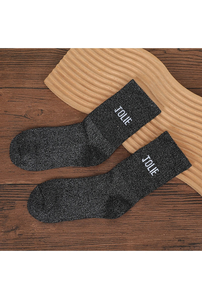 Faye SOFT glittersokken – Zwart, foto 1
