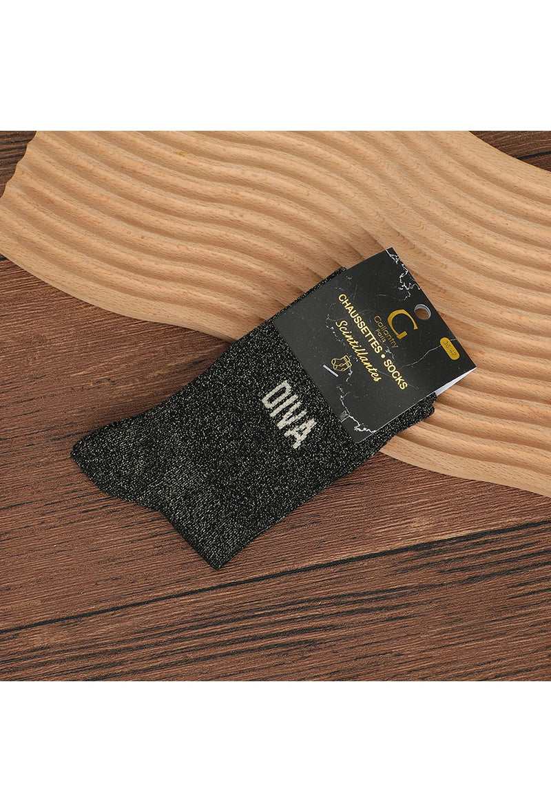 Faye SOFT glittersokken – Golden, foto 2