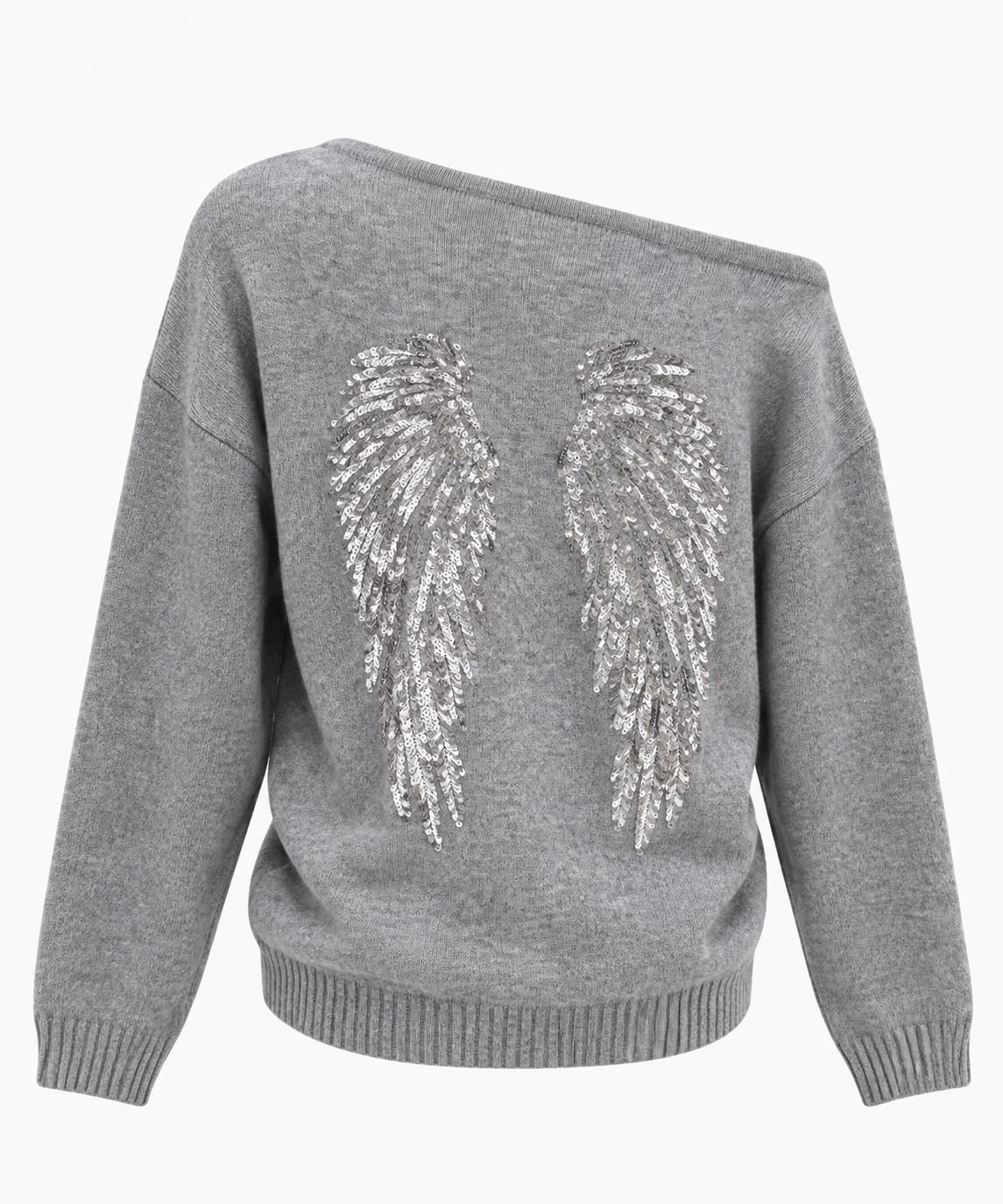 Angelwings Sweater - Grijs - achterzijde met engelenvleugels